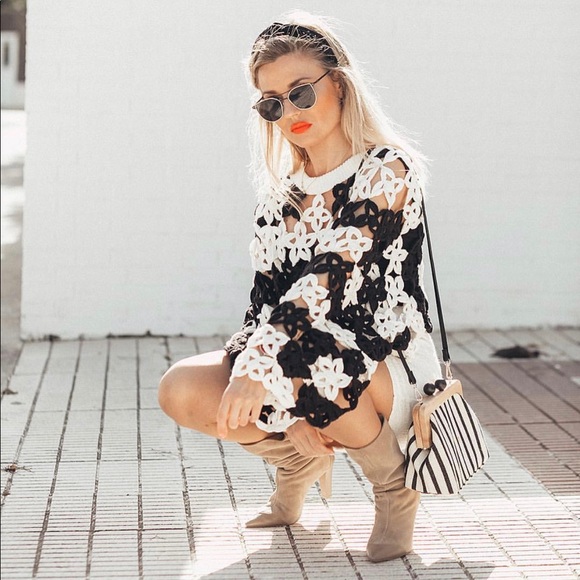 •SOLD• LIMITED EDIT ZARA CROCHETED FLORAL SWEATER - Picture 8 of 8